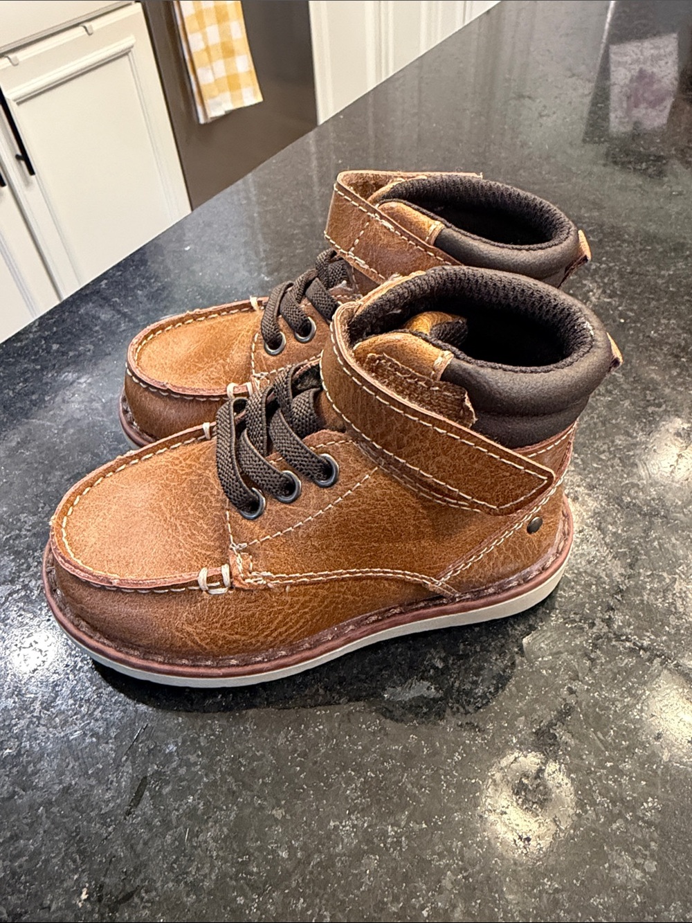 jumping beans Brown Lace-Up Kids Ankle Boots with Strap